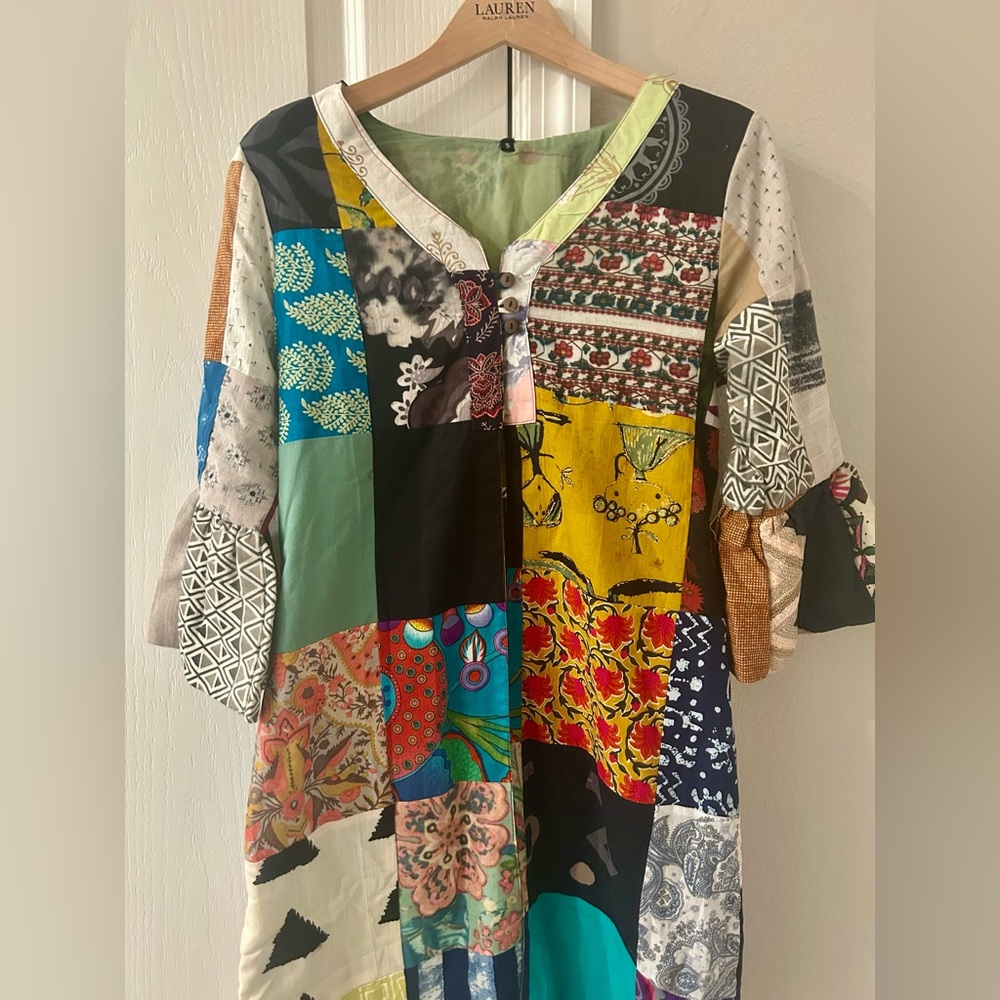 Patchwork Boho Cardigan Size Small - image 2